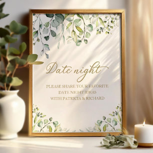 Poster Joli panneau de pot de nuit de date de douche de m