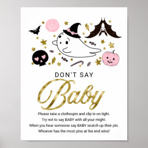 Poster Joli panneau Halloween pour Baby Shower sans le mo