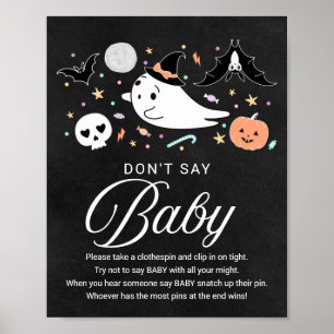 Poster Joli panneau pour une Baby Shower d'Halloween "Ne 