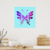 Poster Joli papillon décoratif multicolore (Cuisine)