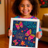 Poster Joli papillon Embrassez l'Inspirété du Voyage