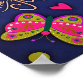 Poster Joli papillon Embrassez l'Inspirété du Voyage (Coin)