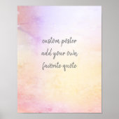 Poster joli pastel ajouter votre texte rose et jaune pers (Devant)