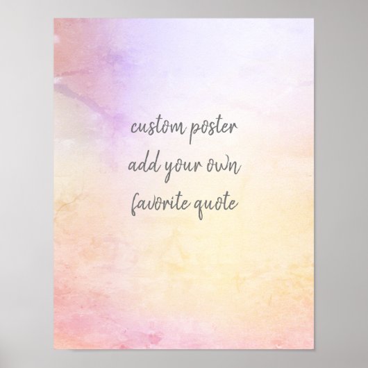 Poster joli pastel ajouter votre texte rose et jaune pers (Devant)