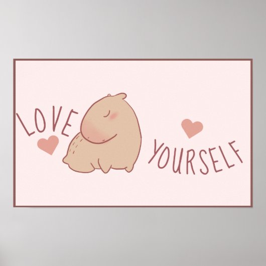 Poster Joli pastel capybara (Devant)