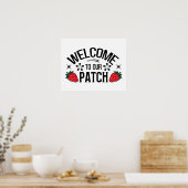 Poster Joli patch de fraise de bienvenue (Cuisine)