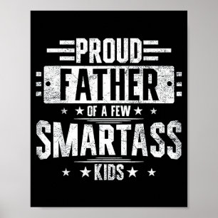 Poster Joli père fier quelques enfants malins