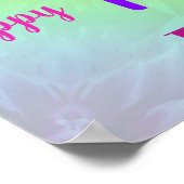 Poster Joli personnalisation coloré 100e Anniversaire Nom (Coin)