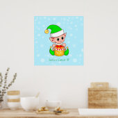 Poster Joli petit aide du Père Noël de Noël (Cuisine)