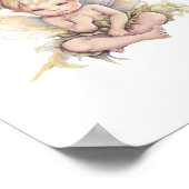 Poster Joli petit bébé Aquarelle de fée (Coin)