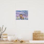 Poster Joli Petit Cerf et Lapin Art Illustré (Cuisine)