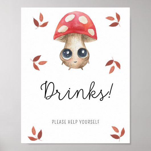 Poster Joli petit champignon - Boissons (Devant)