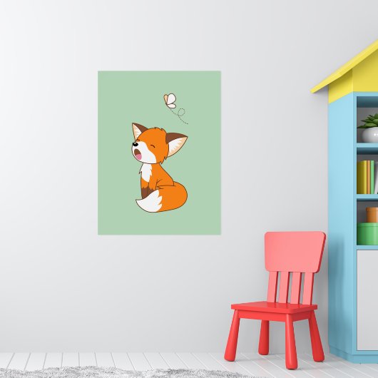 Poster Joli Petit Fox Sleepy (Pépinière 1)