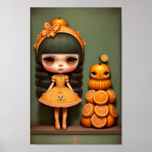 Poster Joli Petit Orange Petit Art Fille Douce