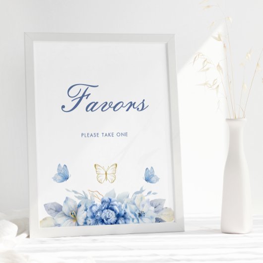 Poster Joli petit papillon Baby shower de garçon Faveurs