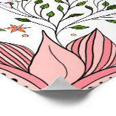Poster Joli Pink Floral Dooda Vintage Carrelage Art (Coin)