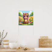 Poster Joli poney avec fleurs (Cuisine)