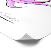 Poster Joli portrait de dessin de fille Cheveux roses Jol (Coin)