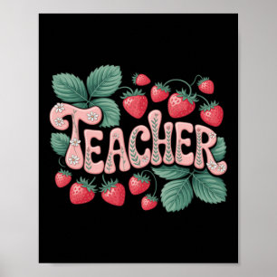 Poster Joli professeur fraise