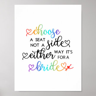 Poster Joli Rainbow Script Choisir Un Mariage Lesbien Siè