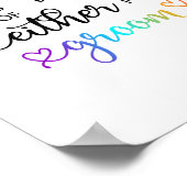 Poster Joli Rainbow Script Choisissez Un Mariage Gay Sièg (Coin)
