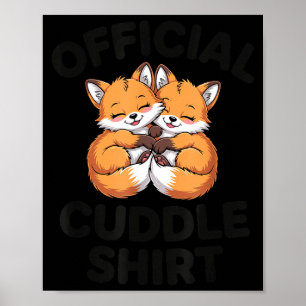 Poster Joli Renard Câlin Couple C'est Mon Câlin