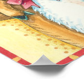 Poster Joli renne de Noël avec l'étoile de l'arbre de Noë (Coin)