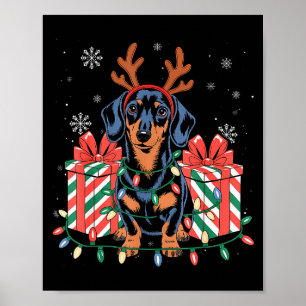 Poster Joli Renne Teckel Noël Pour Femmes Hommes Font