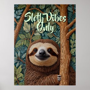 Poster Joli rétro boho paresseux Accroche-toi
