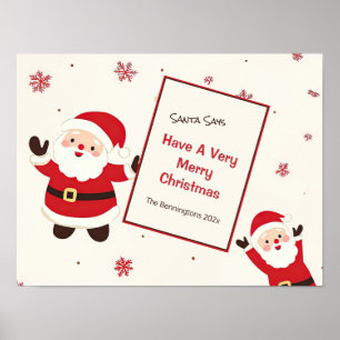 Poster Joli Retro Noël Père Noël