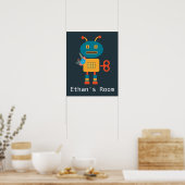 Poster Joli robot design de chambre pour enfants (Cuisine)