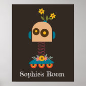 Poster Joli robot pour les filles design chambre (Devant)