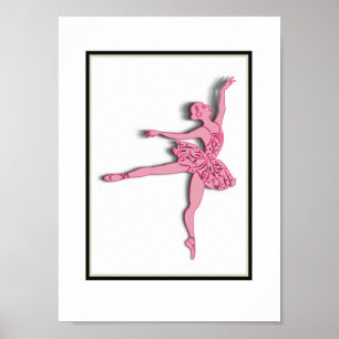 Poster Joli rose Ballerina Girls Décor Mur Art
