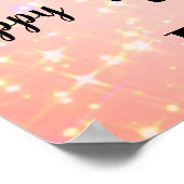 Poster Joli rose étincelant 40e anniversaire Nom (Coin)