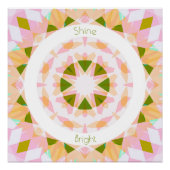 Poster Joli Rose Vert brillant étoile brillant Dopamine D (Devant)