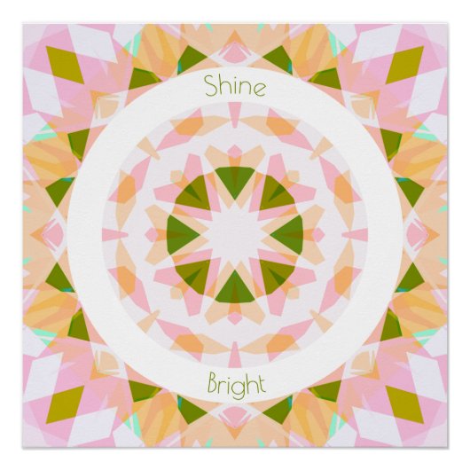 Poster Joli Rose Vert brillant étoile brillant Dopamine D (Devant)