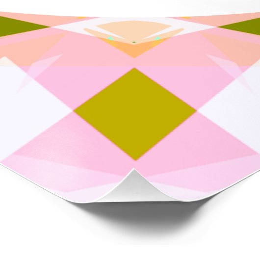 Poster Joli Rose Vert brillant étoile brillant Dopamine D (Coin)