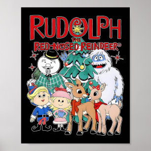 Poster Joli Rudolph Le Renne au Nez Rouge Spécial Noël