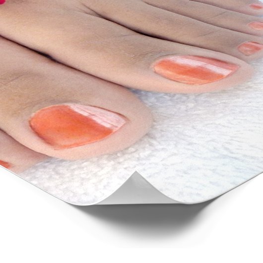 Poster Joli salon de pédicure rose Fuchsia (Coin)