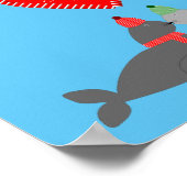 Poster Joli Seals de baiser de Noël (Coin)