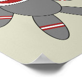 Poster Joli Singe en Chaussette sur une Nurserie Marron (Coin)