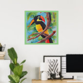 Poster Joli style d'aquarelle Toucan (Bureau à domicile)