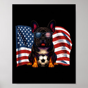 Poster Joli T-shirt de foot pour bouledogue français avec