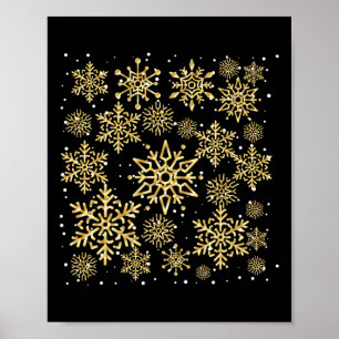 Poster Joli T Shirt Flocons de Neige Vacances de Ski d'Hi