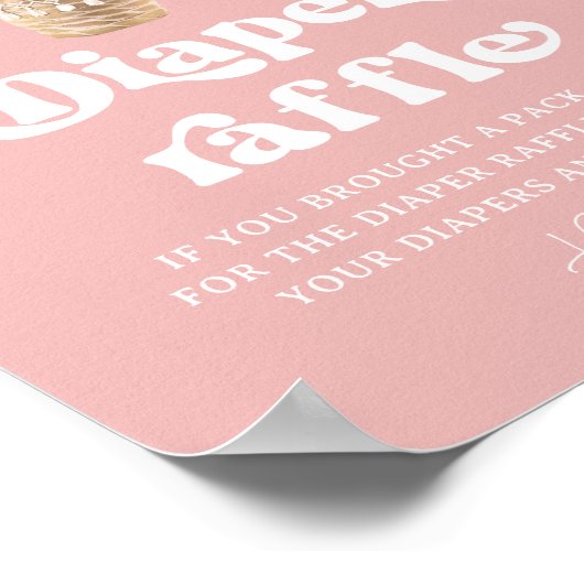 Poster Joli Teddy Bear Balloon Baby Girl Diaper Raffle (Coin)