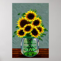 Joli tournesol dans les vases en verre