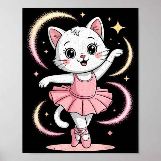 Poster Joli tutu de chat de ballet de danse de ballet (Devant)
