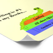 Poster Joli Ver de Livre avec Message de Lecture (Coin)