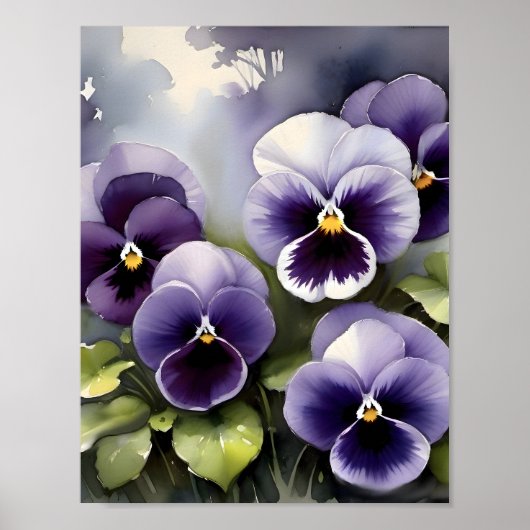 Poster Joli vernis violet aquarelle peinture (Devant)