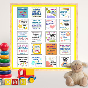 Poster Joli verset de la Bible pour enfants en mémoire de